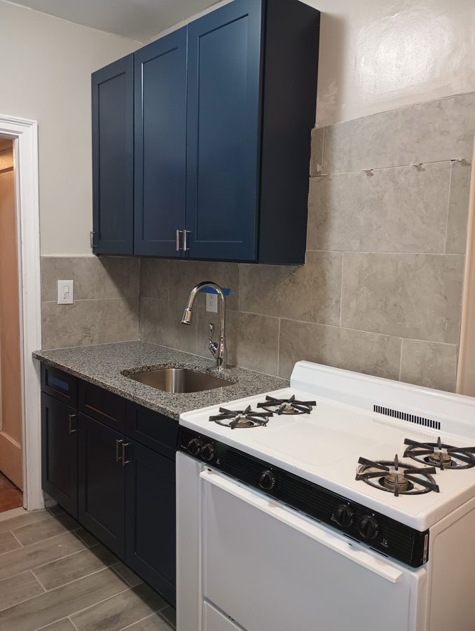 Custom kitchen tile backsplash in a Brooklyn home