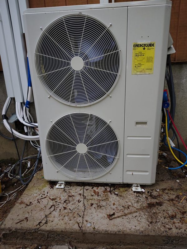New HVAC condenser unit installed at a Staten Island home